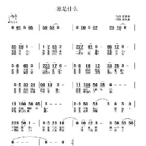 家是什么_通俗唱法乐谱_词曲:康健春 武秀林