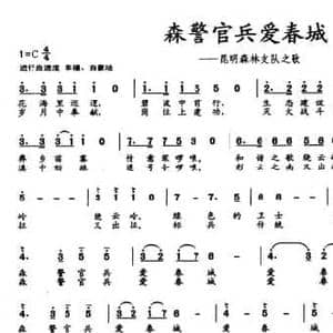 森警官兵爱春城_民歌简谱_词曲:张志广 温德圆 祈绍金