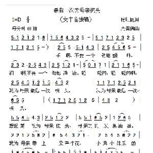 最后一次为母亲梳头_歌曲简谱_词曲:杨明昆 周善儒