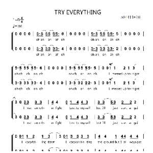 try everything 二声部合唱简谱_歌曲简谱
