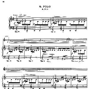 小提琴谱 | Suite of Spanish Folksongs:4 POLO 小提琴 钢琴伴奏 法利亚