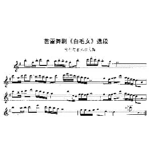 长笛曲谱 | 大春与喜儿双人舞 芭蕾舞剧 白毛女 选段
