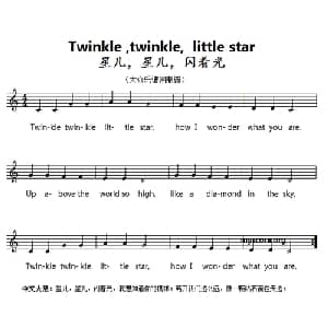 英文儿歌:Twinkle,twinkle,little star_外国歌谱