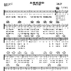 北京欢迎你 吉他谱 群星 林夕 小柯