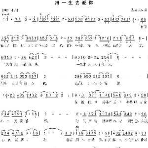 我要用一生去爱你_歌曲简谱_词曲:人里人 人里人