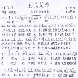 农民兄弟_歌谱投稿_词曲:车行 王立东