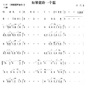 笛子谱 | 如果能许一个愿 汤尼