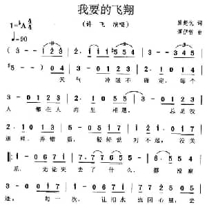 我要的飞翔_通俗唱法乐谱_词曲:翼楚忱 谭伊哲