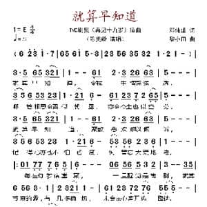 就算早知道_歌谱投稿