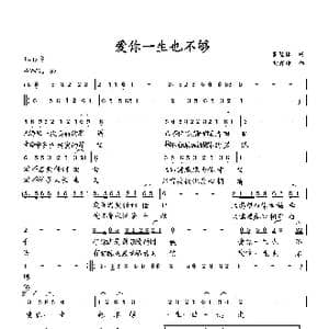 爱你一生也不够_歌曲简谱_词曲:萧思林 向邦瑜