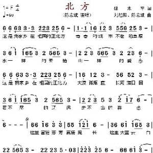 北方_歌谱投稿_词曲:娜木罕 刘旭阳 陈宏斌
