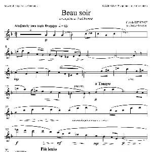 萨克斯谱 | 美丽的黄昏 1=降A中音萨克斯 德彪西