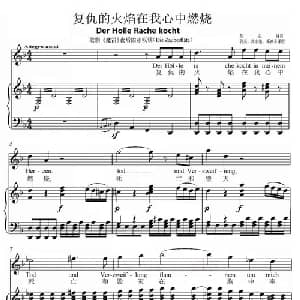 复仇的火焰在我心中燃烧_外国歌谱_词曲: 奥 莫扎特