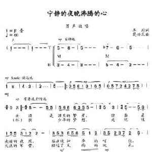 宁静的夜晚沸腾的心_民歌简谱_词曲:李川 楚兴元