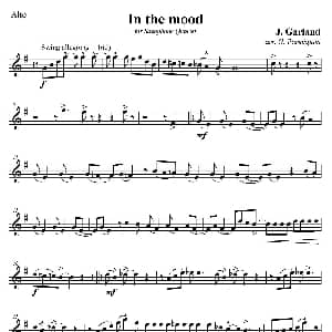 萨克斯谱 | In The Mood 情绪 四重奏中音萨克斯分谱