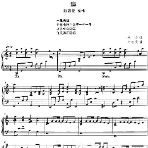 流行歌曲改编的钢琴曲 追 钢琴谱 林夕 李迪文