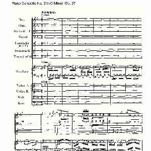 C小调钢琴第三协奏曲 Op.37 第三乐章 钢琴谱
