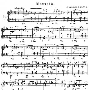 Quatre Mazurkas Op.30 钢琴谱 肖邦 chopin