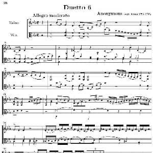 Duetto 6 小提琴 中提琴 阿诺尼莫斯