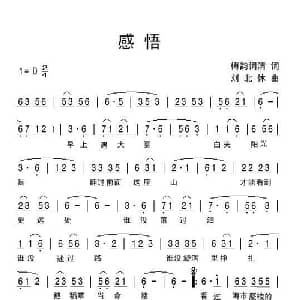 感悟_通俗唱法乐谱_词曲:梅韵词清 刘北休