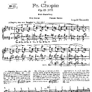 肖邦 练习曲 Fr.Chopin Op.25 No5 1 钢琴谱 Godowsky改编