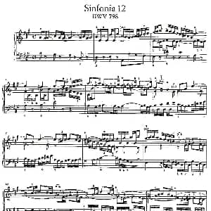 Sinfonia 12 BWV 798 钢琴谱