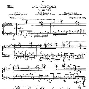 肖邦 练习曲 Fr.Chopin Op.10 No5 5 钢琴谱 Godowsky改编