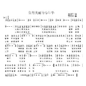 留得美丽青春年华_通俗唱法乐谱_词曲:田井军 贾双林