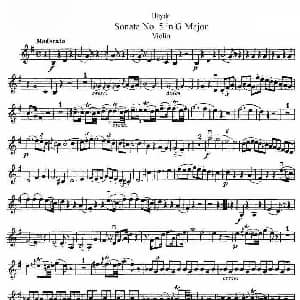 小提琴谱 | 海顿G大调第五小提琴奏鸣曲