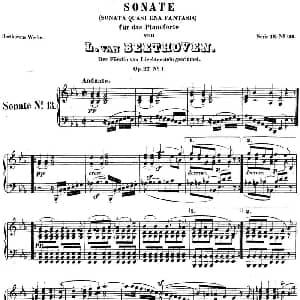 贝多芬钢琴奏鸣曲13 幻想奏鸣曲 降E大调 Op.27 No.1 E flat major 钢琴谱 贝多芬