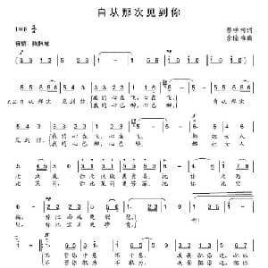 自从那次见到你_通俗唱法乐谱_词曲:蔡学柯 余隆禧