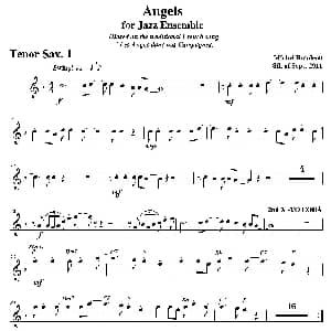 萨克斯谱 | Angels for Jazz Ensemble 第一次中音萨克斯分谱