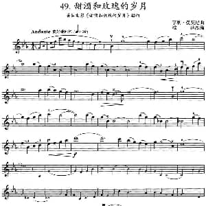 小提琴谱 | 甜酒和玫瑰的岁月 美国电影 甜酒和玫瑰的岁月 插曲 亨利 曼契尼曲 雄达改编