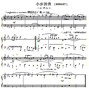 巴赫初级钢琴曲之十四 小步舞曲 钢琴谱