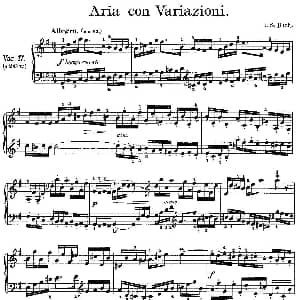Aria con Variazioni 之17 钢琴谱 J.S.Bach