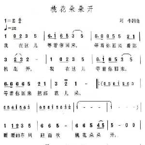 桃花朵朵开_通俗唱法乐谱_词曲:阿牛 阿牛