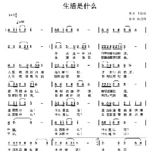 生活是什么_通俗唱法乐谱_词曲:毛诗奇 陈元绍