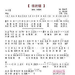 谁的错_歌谱投稿_词曲:杨绍鸿 赵文海