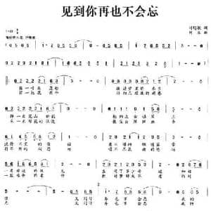 见到你再也不会忘_民歌简谱_词曲:刘明敏 何军