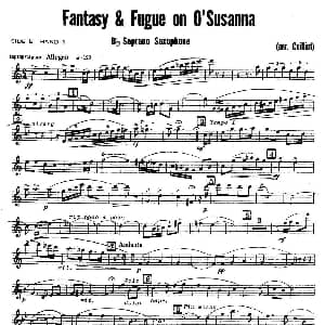 萨克斯谱 | 赋格曲 苏珊娜 四重奏 soprano—高音萨克斯分谱