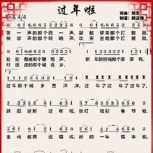 过年啦_歌曲简谱_词曲:贺东 贺东