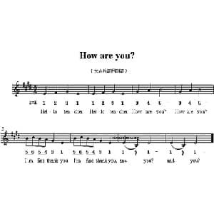 how are you? _外国歌谱