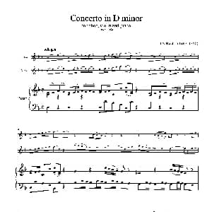 小提琴谱 | Concerto in D minor 双簧管 小提琴 钢琴伴奏 J.S.Bach