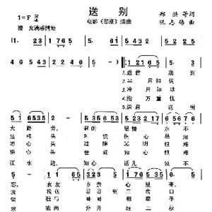 送别 莫忘知心友_歌曲简谱_词曲:郑红 巩志伟