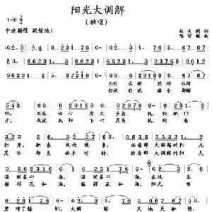 阳光大调解_民歌简谱_词曲:赵大国 陈智敏
