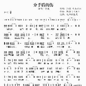 分手后的伤_歌谱投稿