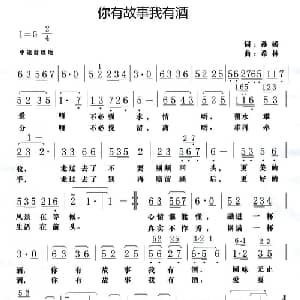 你有故事我有酒_通俗唱法乐谱_词曲:孙媛 希林