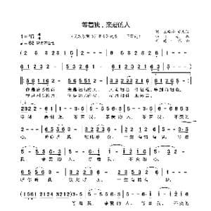 等着我,亲爱的人_歌曲简谱_词曲:王晓岭李文绪 栾凯