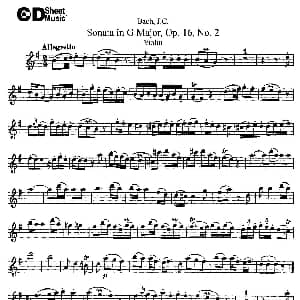 小提琴谱 | Sonata in D Major,Op.16 No.2 J S Bach 巴赫