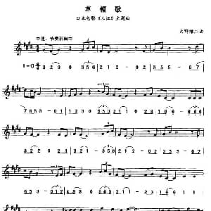 萨克斯谱 | 草帽歌 线简谱对照版 大野雄二